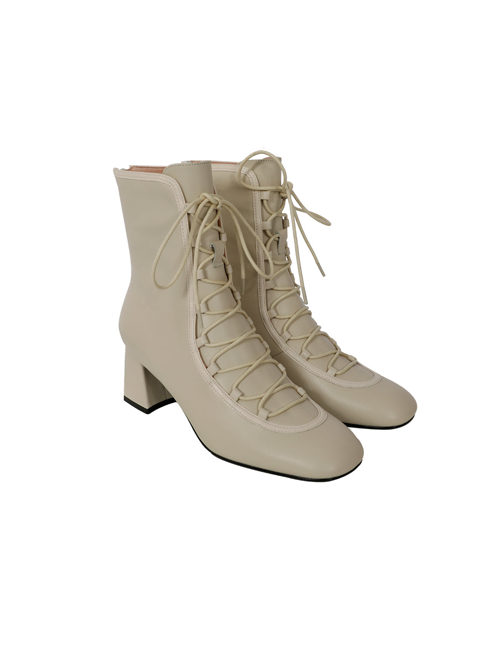 BORA AKSU LEATHER LACE-UP HEEL BOOTS