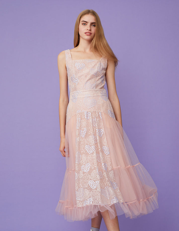 BORA AKSU Lace And Tulle Maxi Sleeveless Dress
