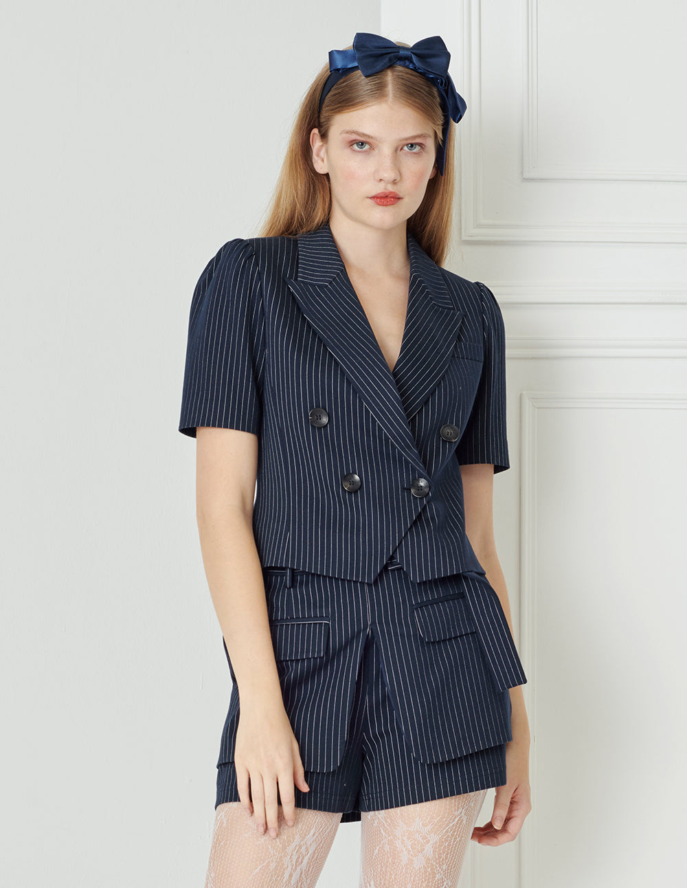 BORA AKSU Puff Sleeve Cropped Blazer