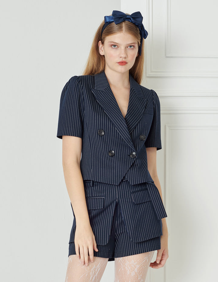 BORA AKSU Puff Sleeve Cropped Blazer