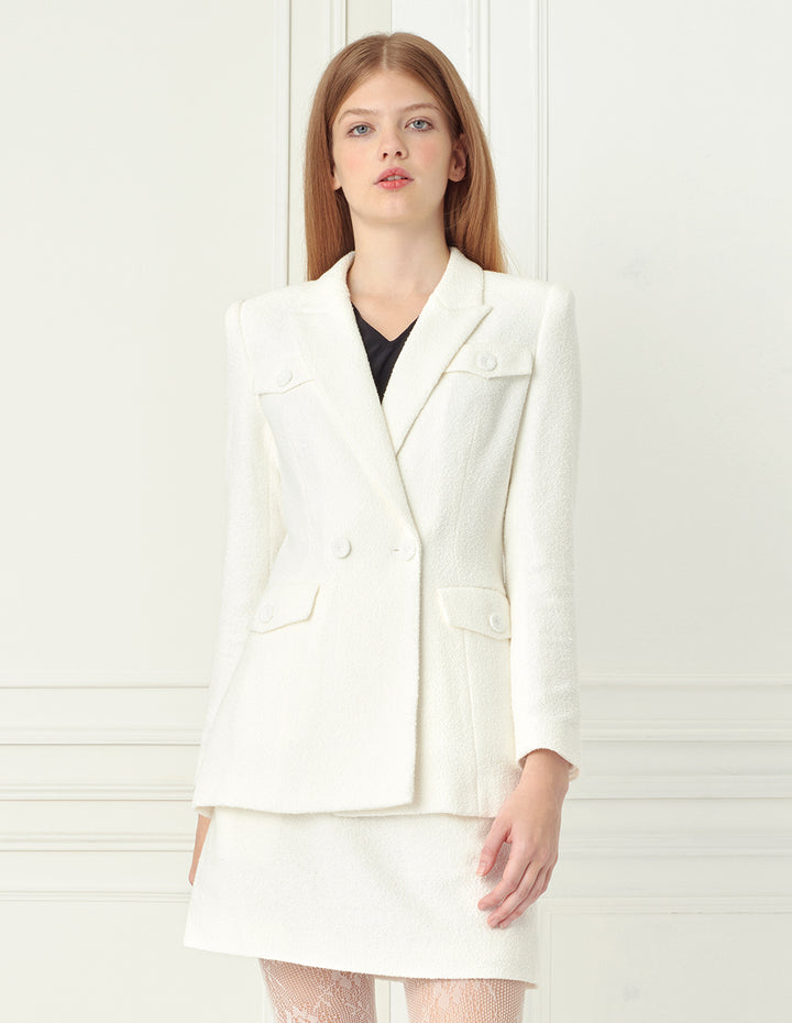 BORA AKSU Double-Breasted Tweed Mini Skirt