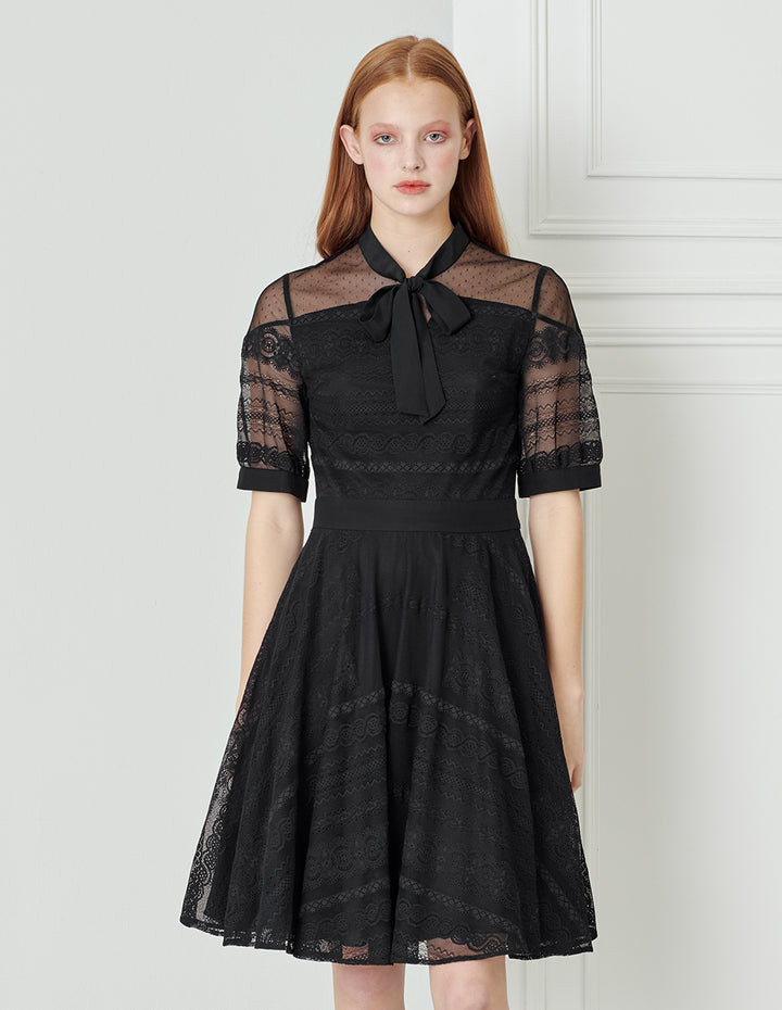 BORA AKSU French Streamer Lace Waist Dress
