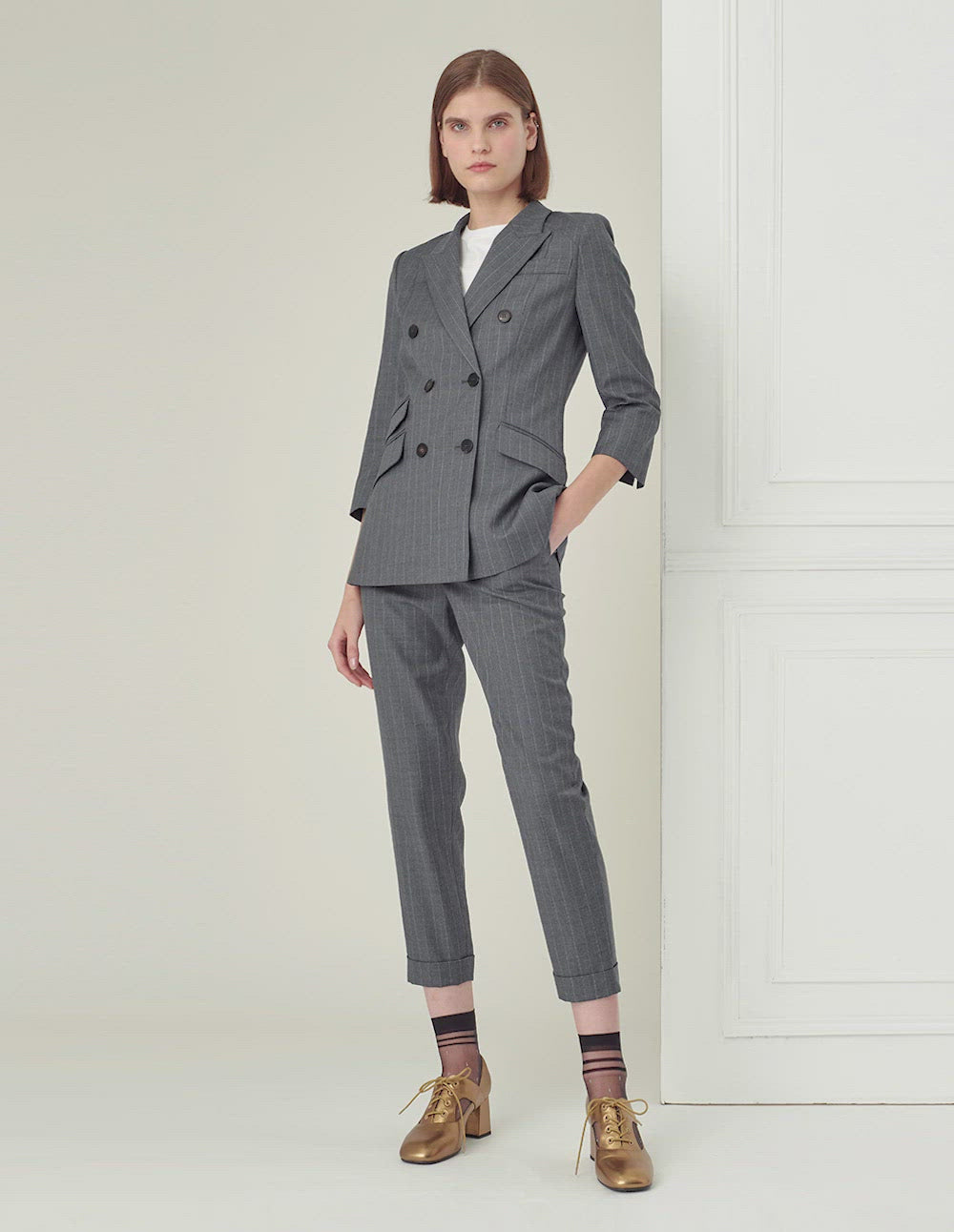 BORA AKSU Embroidered Elastic Waistband Taper Pants