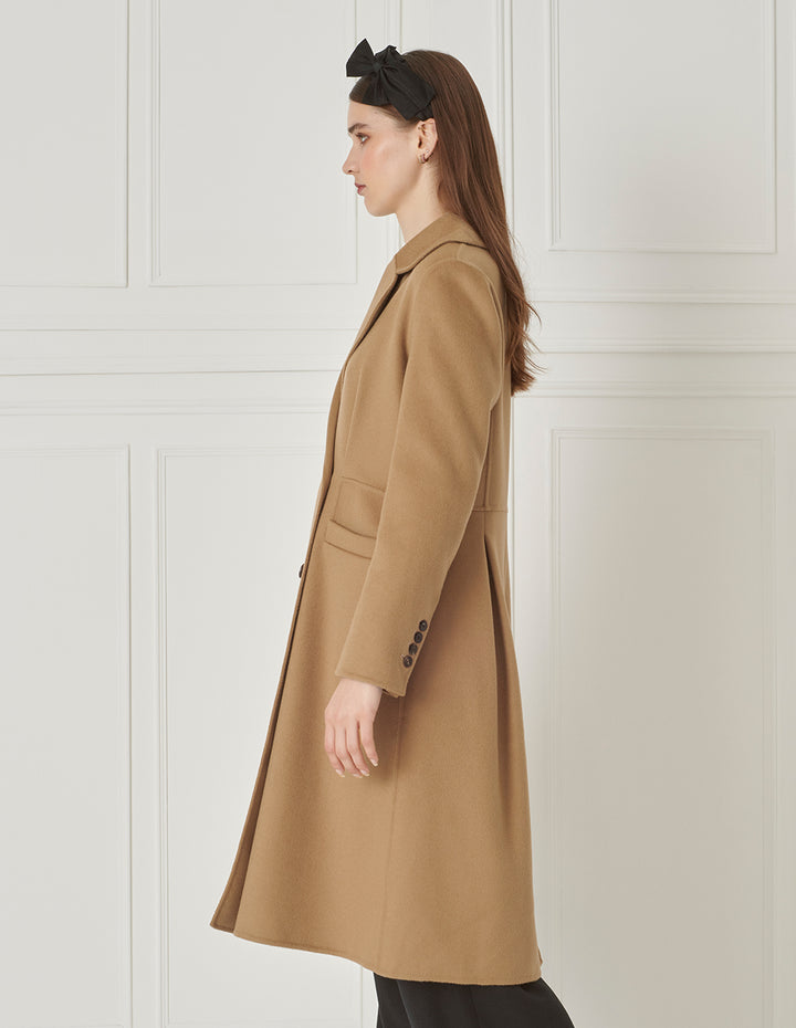 BORA AKSU Lapel Double-Breasted Mulberry Silk-Blend Wool Coat