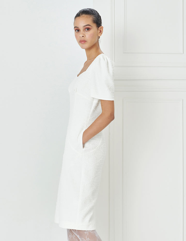 BORA AKSU French-Style Simple Diamond Collar Knitted Dress