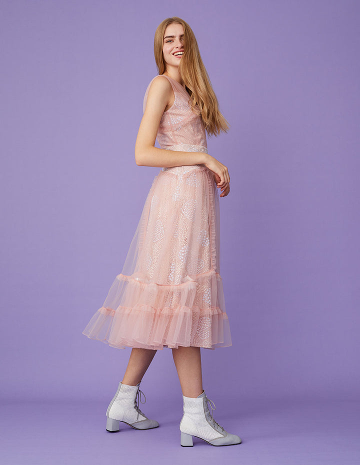 BORA AKSU Lace And Tulle Maxi Sleeveless Dress