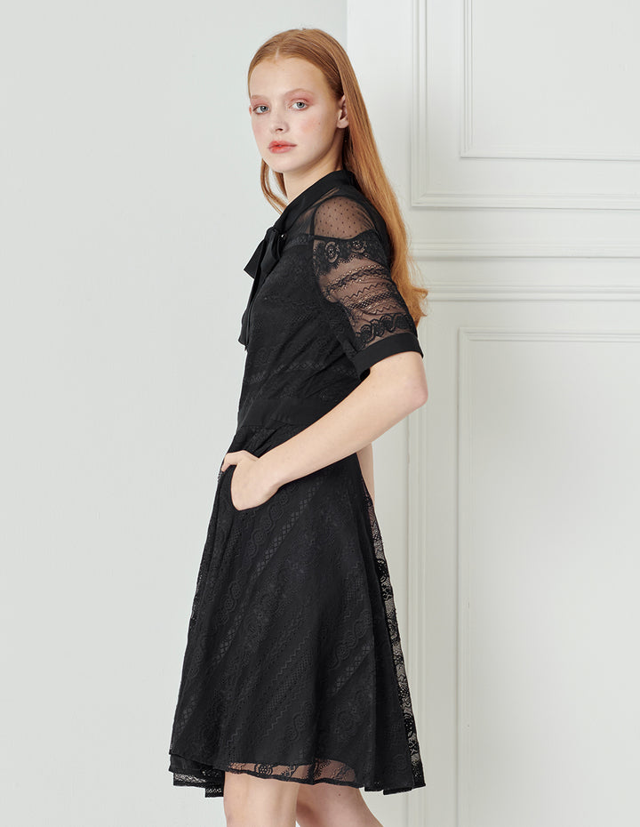 BORA AKSU French Streamer Lace Waist Dress