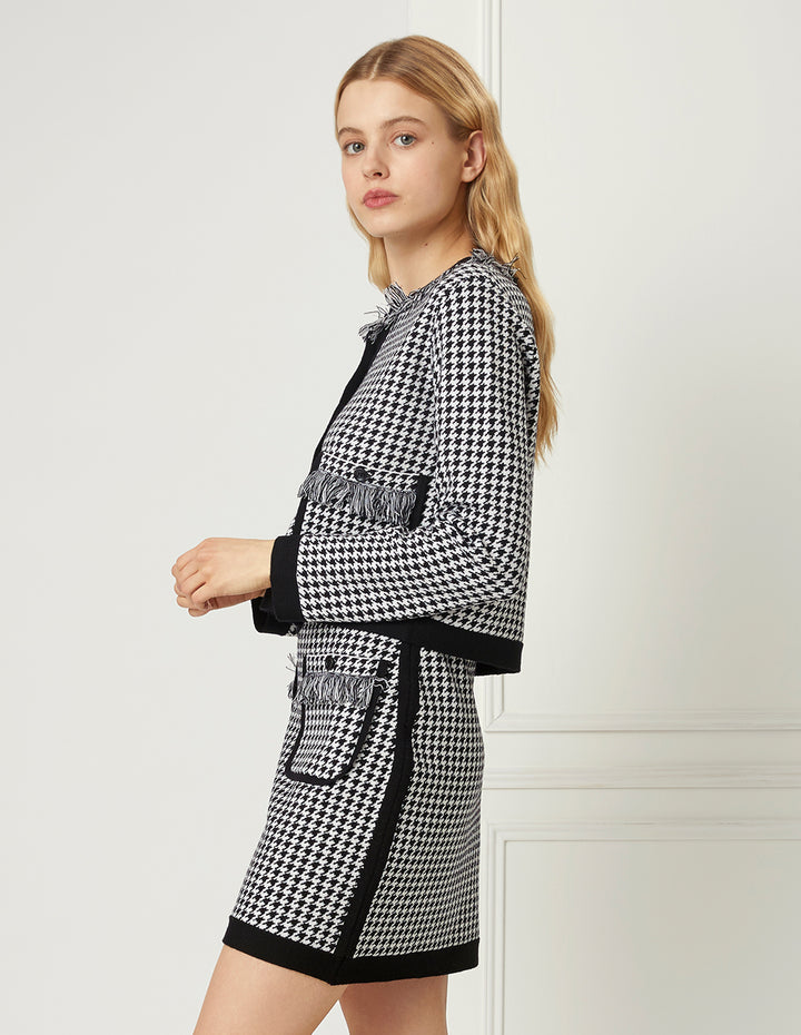 BORA AKSU Houndstooth Knitted Skirt