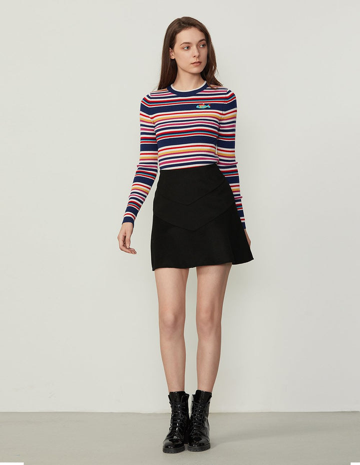 BORA AKSU Chic Wool A-Line Mini Skirt