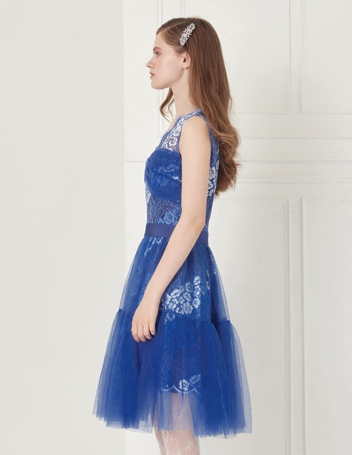 BORA AKSU Lace And Tulle Mini Flare Dress