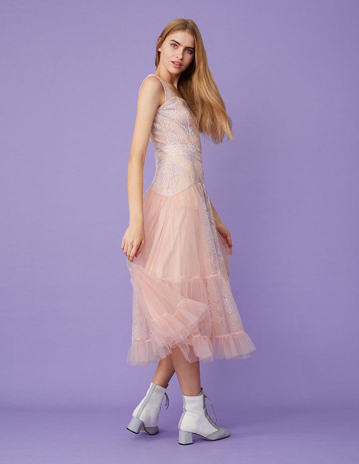 BORA AKSU Lace And Tulle Maxi Sleeveless Dress