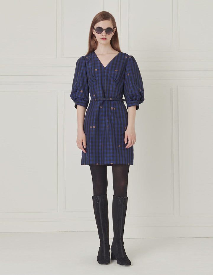 BORA AKSU Belted V-Neck Mini Dress