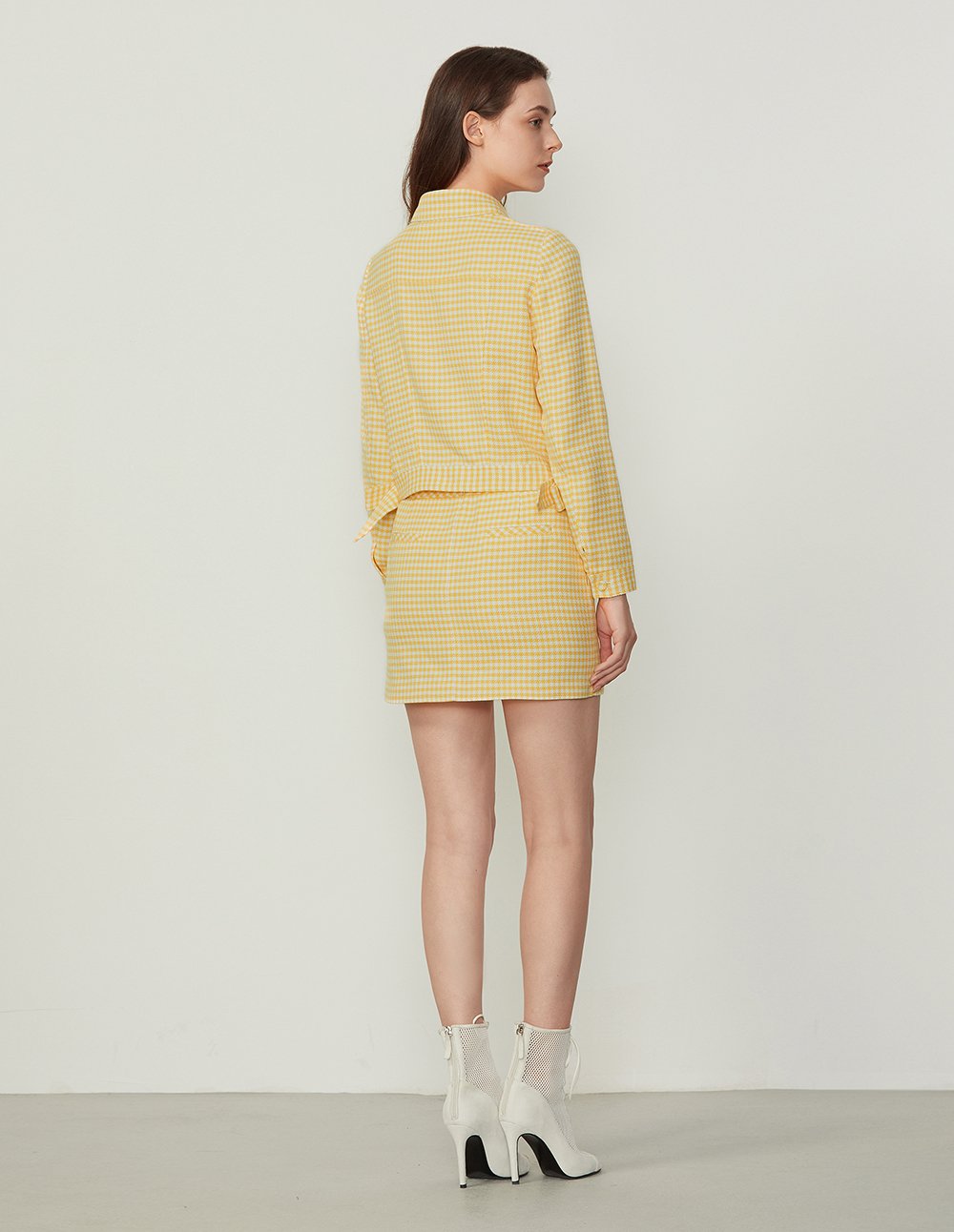 BORA AKSU Gingham Pattern Slim Fit Mini Skirt