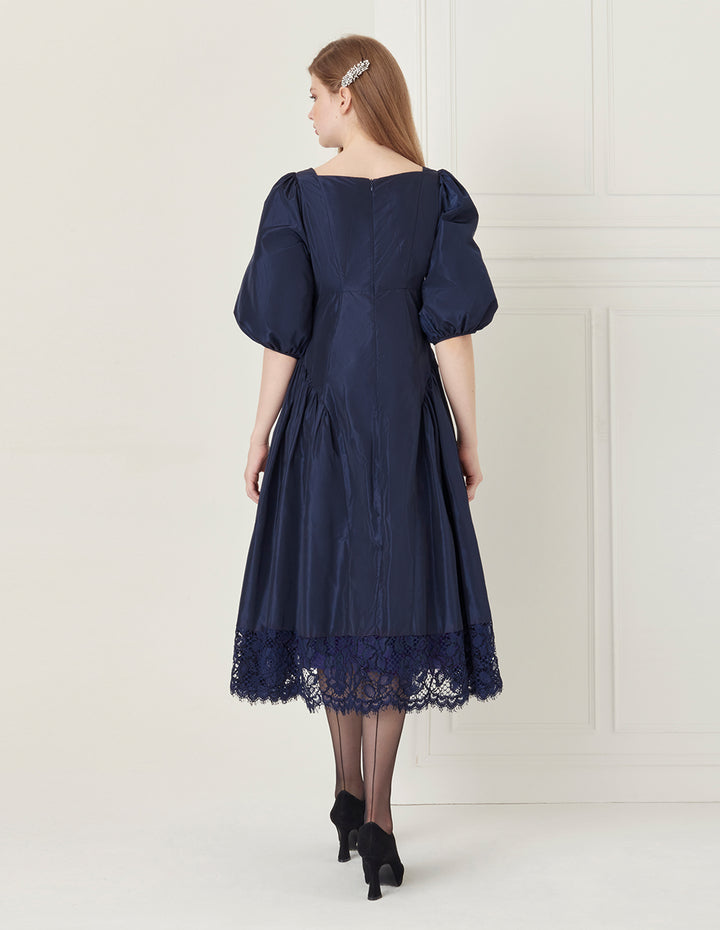 BORA AKSU Diamond Neck Lace Panel Dress