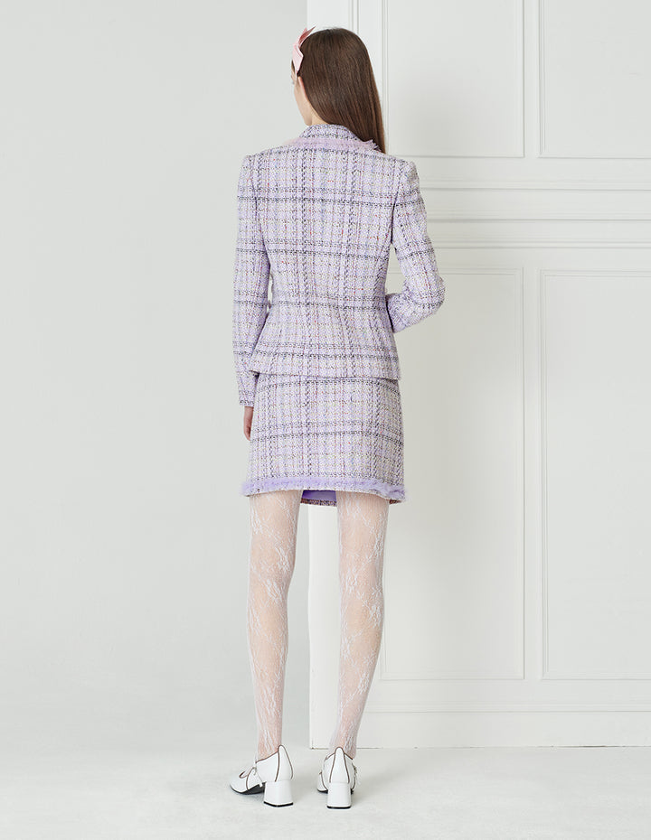 BORA AKSU Sweet Lilac Tweed Suit Skirt