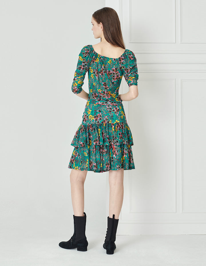 BORA AKSU Feminine Ruffle Print Skirt