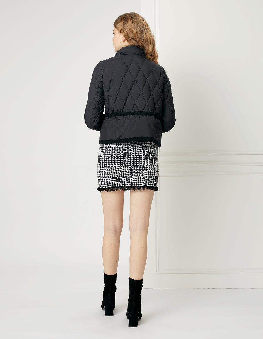 BORA AKSU Houndstooth Knitted Mini Skirt