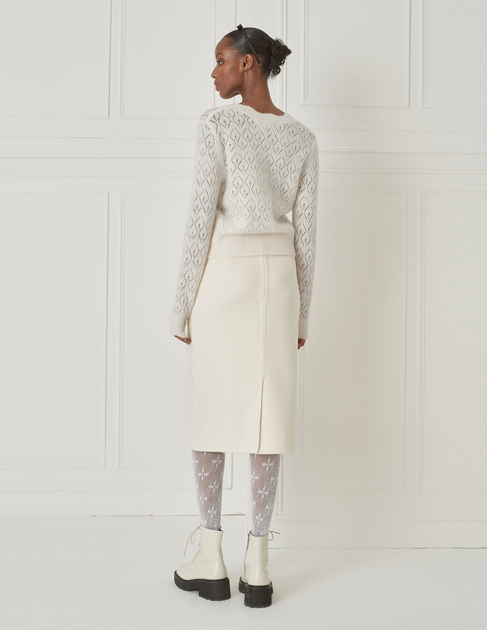 BORA AKSU French Retro Mulberry Silk Blended Woolen Skirt