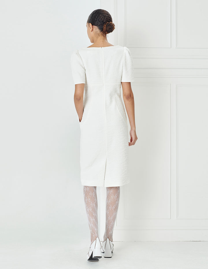 BORA AKSU French-Style Simple Diamond Collar Knitted Dress