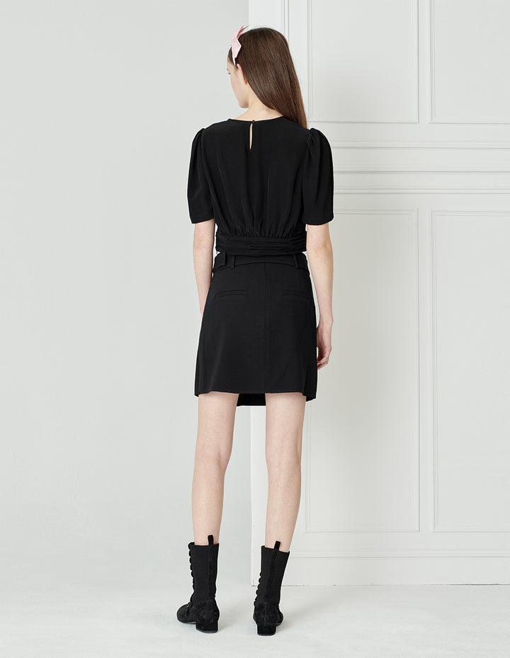 BORA AKSU Acetate Cut-Out Puff-Sleeve Short-Sleeved Top