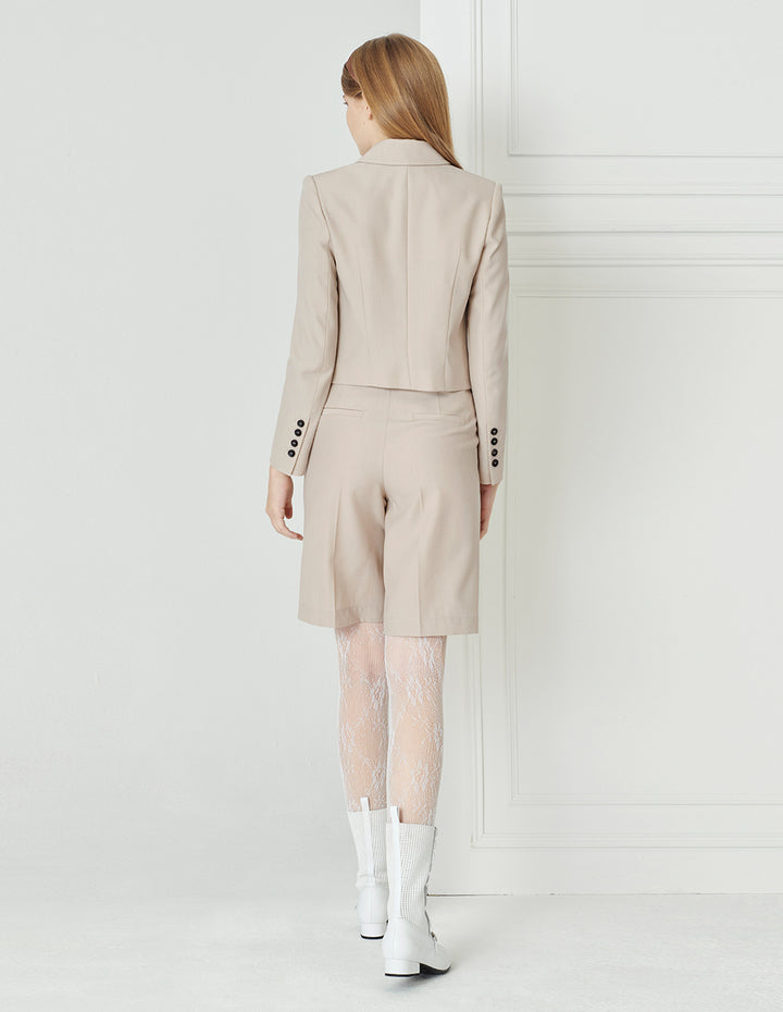 BORA AKSU Apricot Cropped Suit Shorts