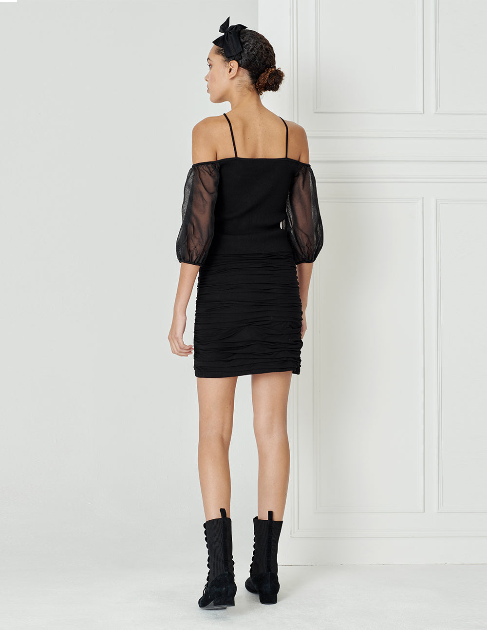 BORA AKSU Cross-Strap Off-The-Shoulder Knitted Top