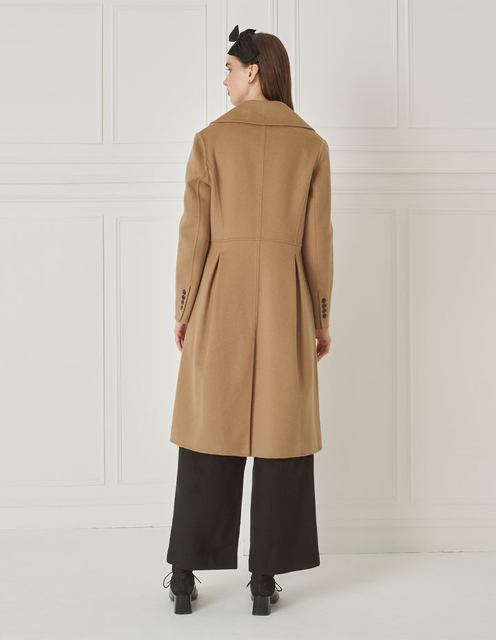 BORA AKSU Lapel Double-Breasted Mulberry Silk-Blend Wool Coat