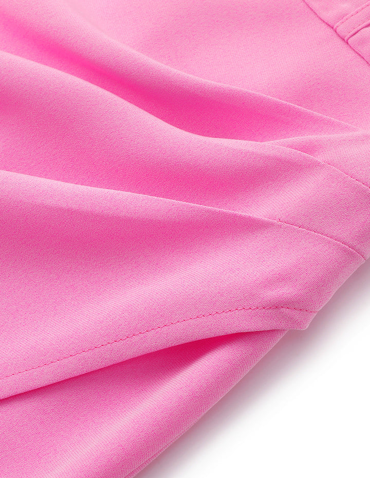 BORA AKSU Puff-Sleeved Square-Neck Acetate Pleated Wrap-Hip Dress