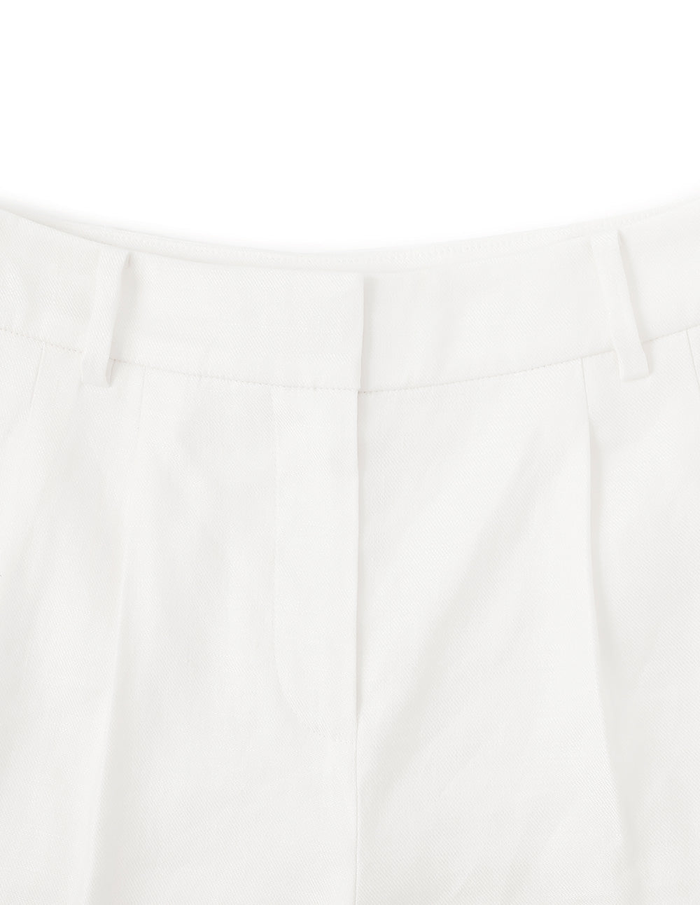 BORA AKSU Pure White Simple Linen Wide-Leg Suit Shorts