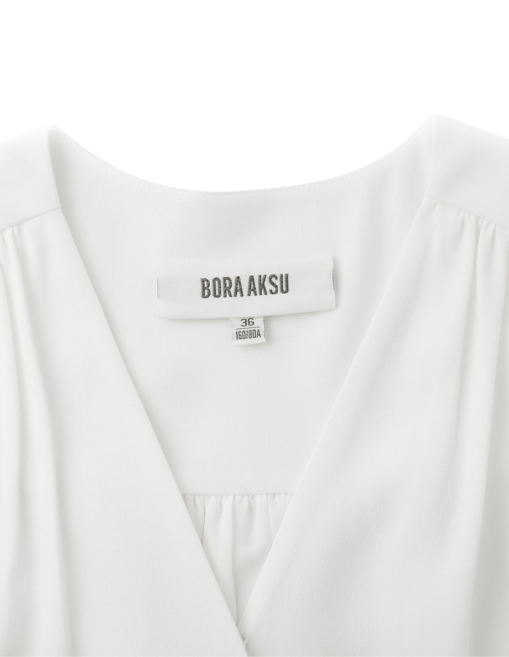 BORA AKSU Triacetate V-Neck Mid-Sleeve Dress