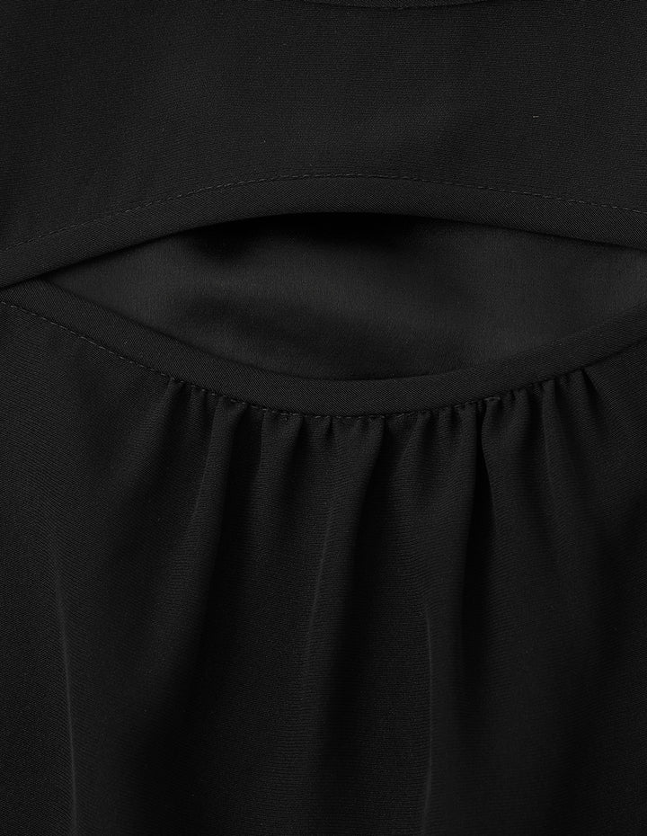 BORA AKSU Acetate Cut-Out Puff-Sleeve Short-Sleeved Top