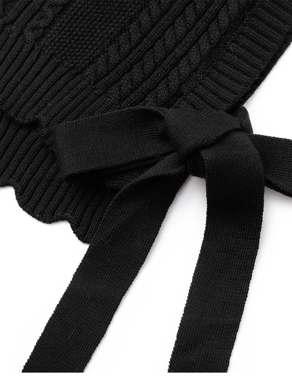 BORA AKSU Coordinating Cropped Wool Vest With Split Bow