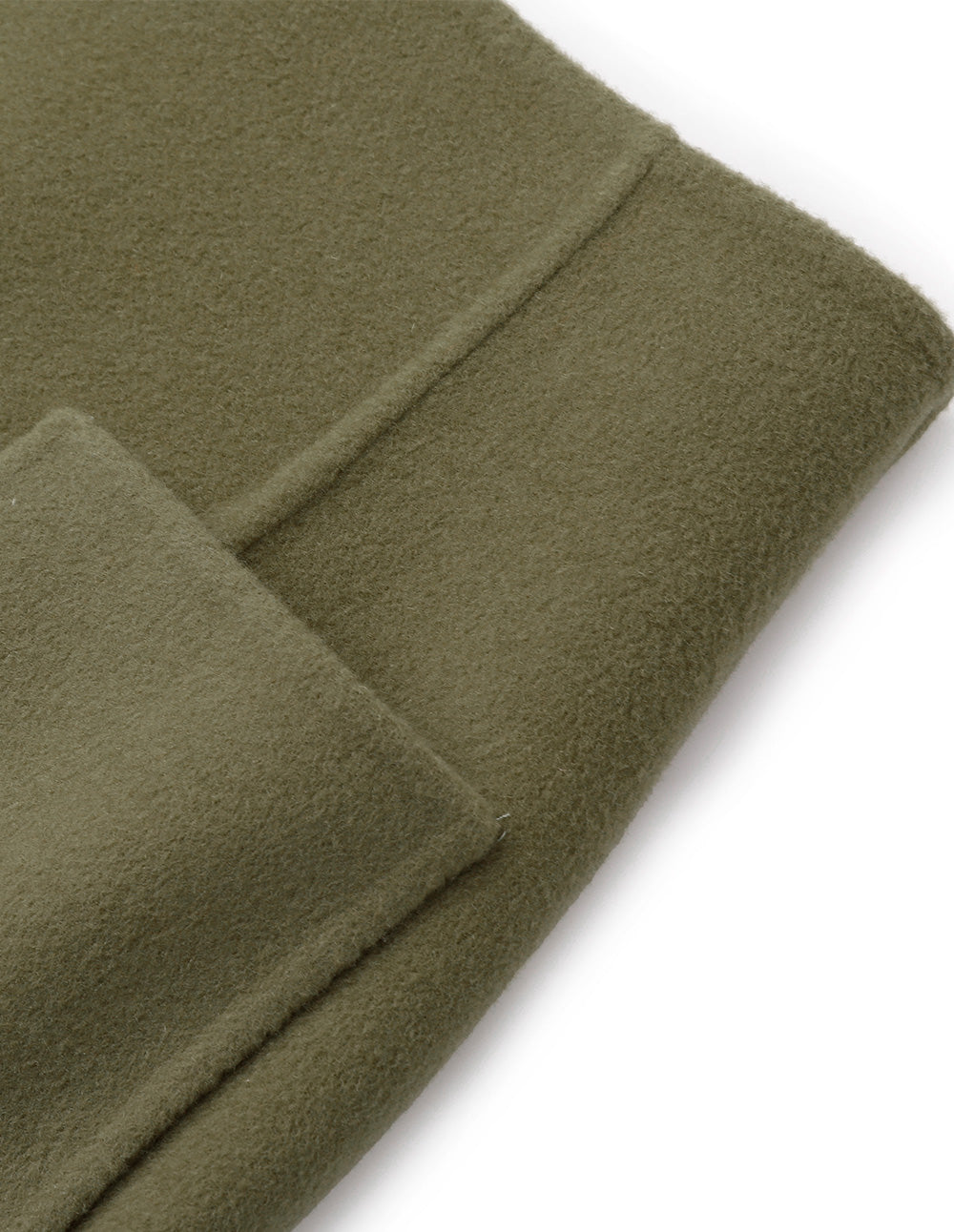 BORA AKSU Straight-Leg Olive Green Woolen Skirt With Patch Pockets