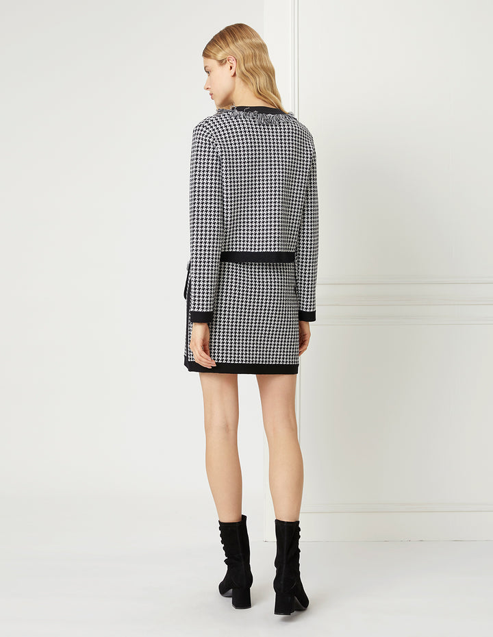 BORA AKSU Houndstooth Knitted Skirt