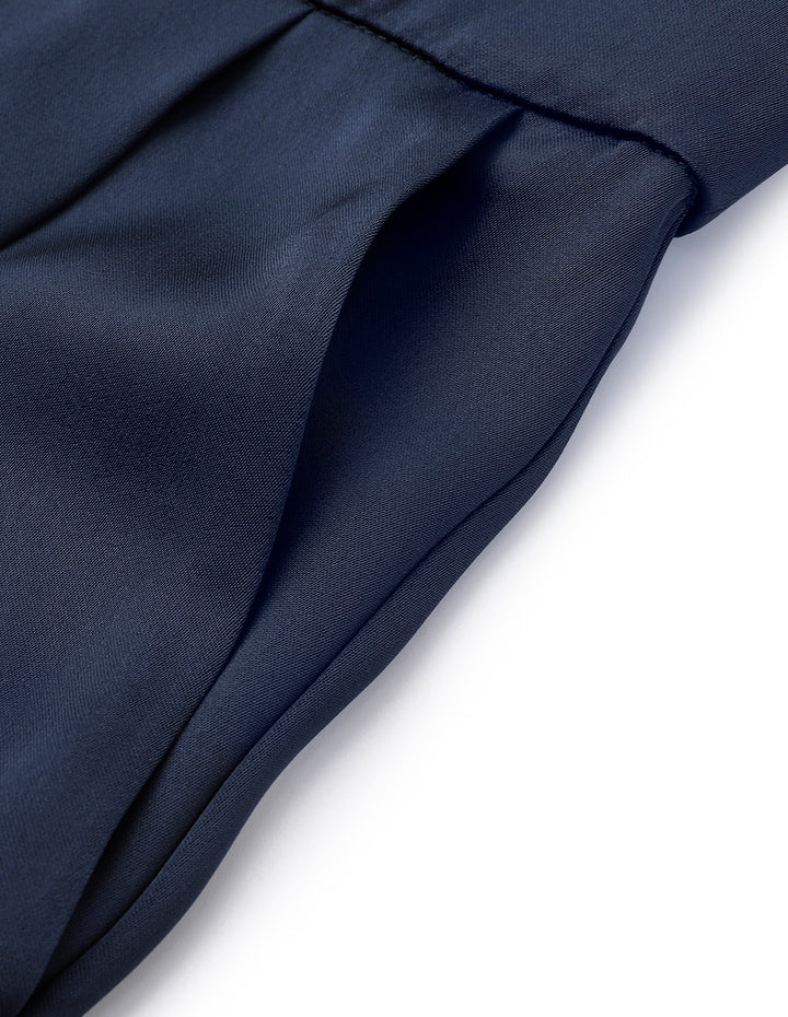 BORA AKSU Acetate Oblique Strap Strapless Navy Blue Jumpsuit