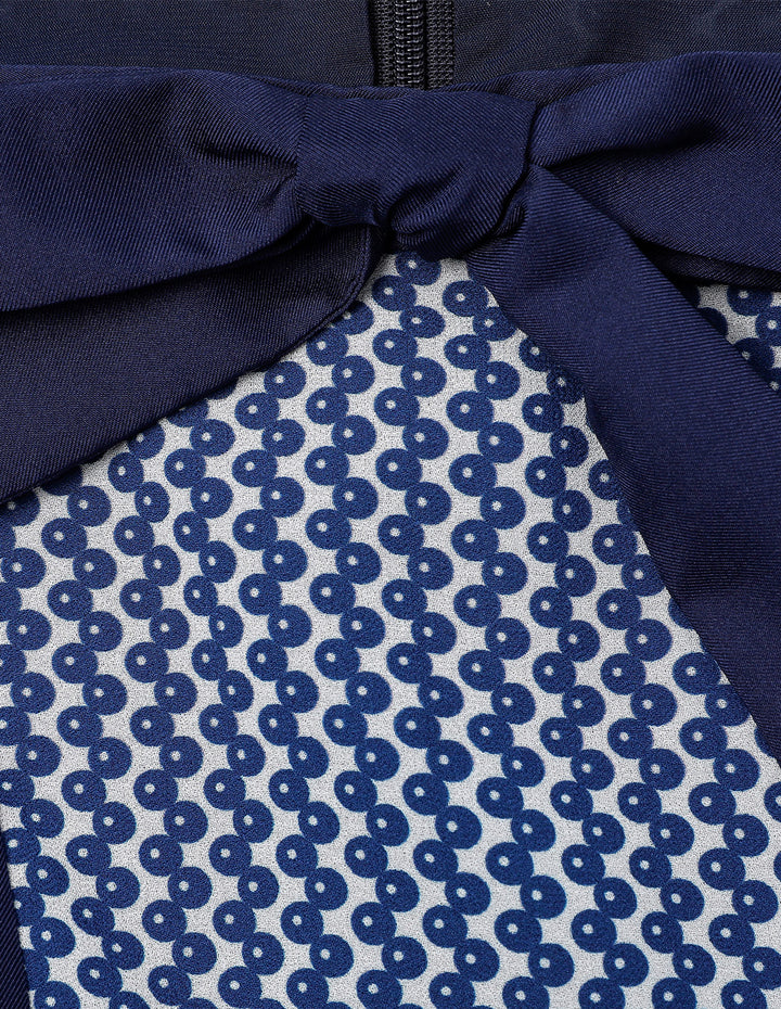 BORA AKSU Vintage Square Neck Puff Sleeve Polka Dot Print Dress