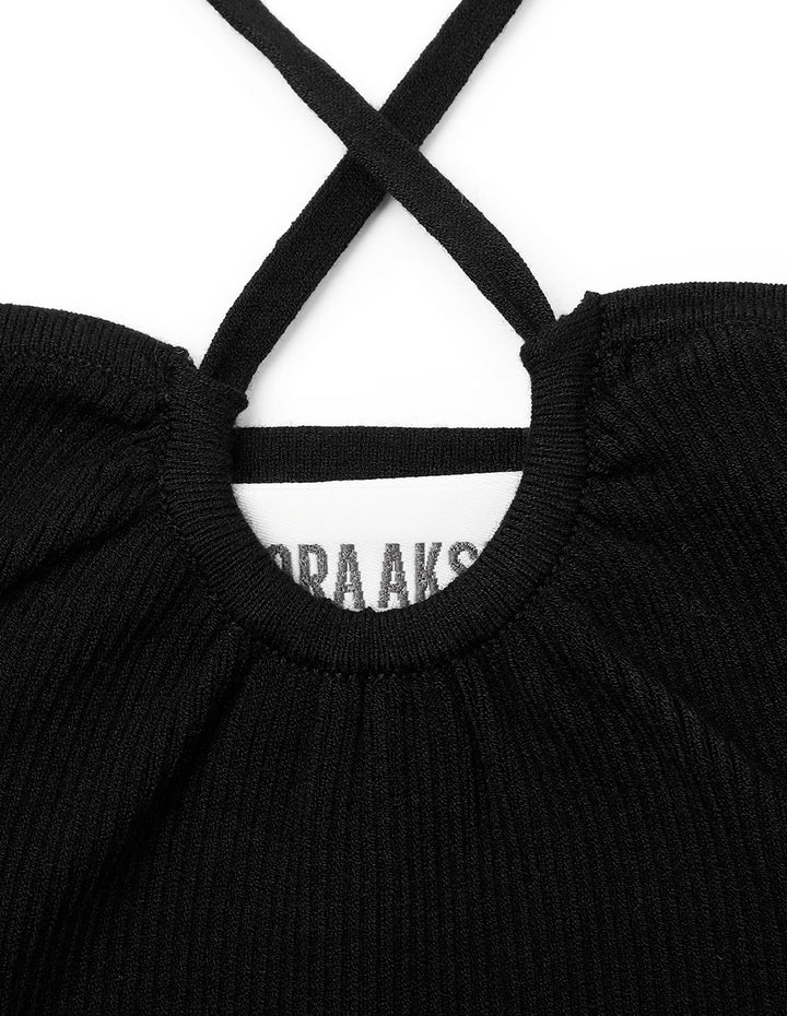 BORA AKSU Cross-Strap Off-The-Shoulder Knitted Top