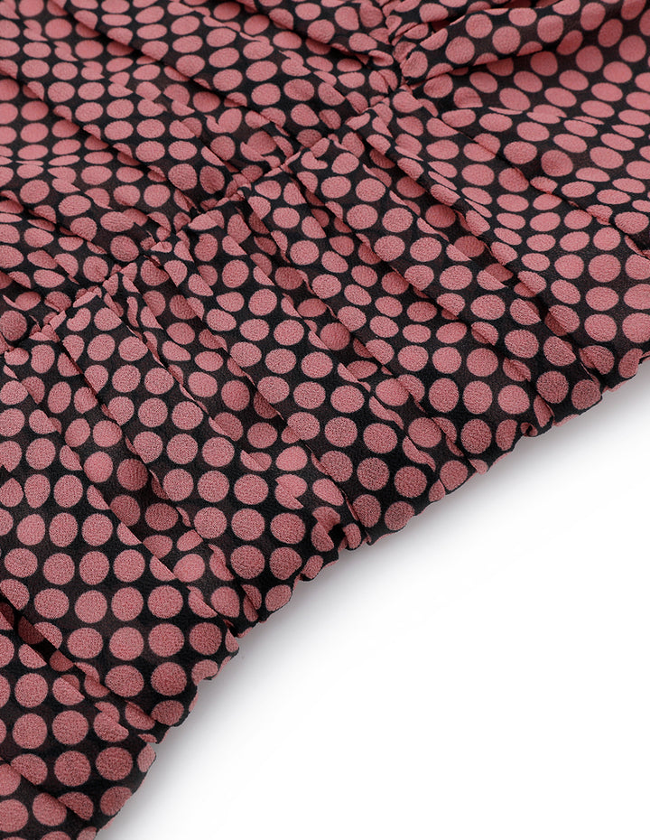 BORA AKSU Vintage pleated V-neck dress