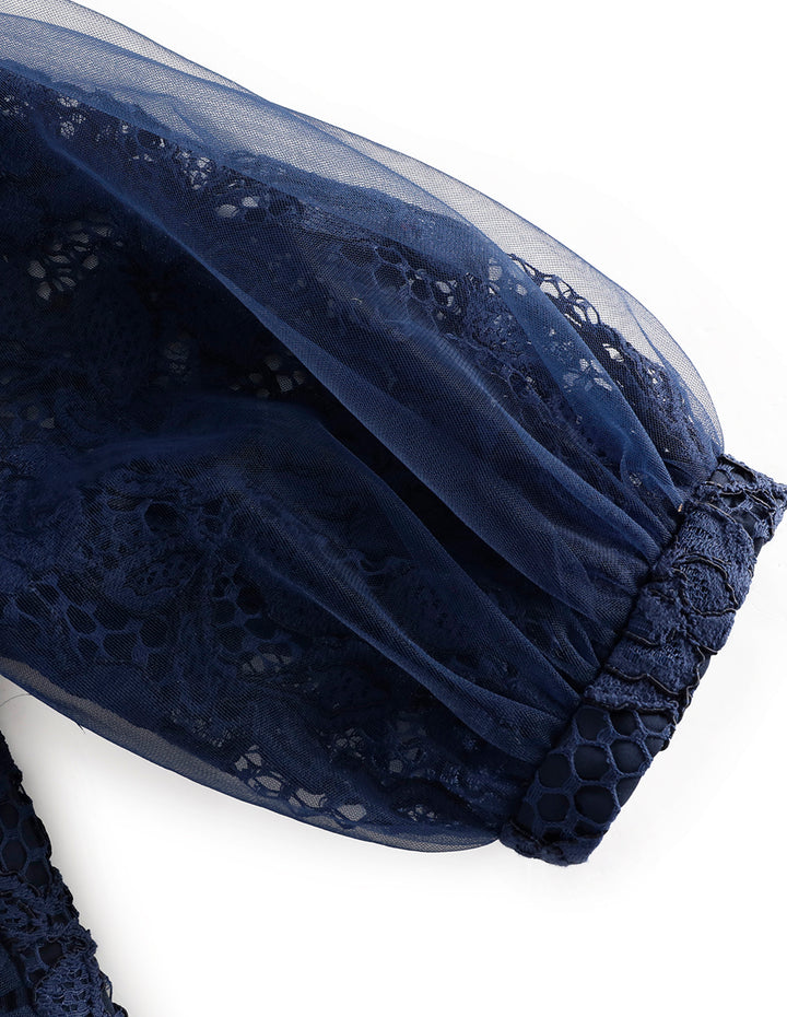 BORA AKSU V-Neck Shirred Tulle Mini Dress