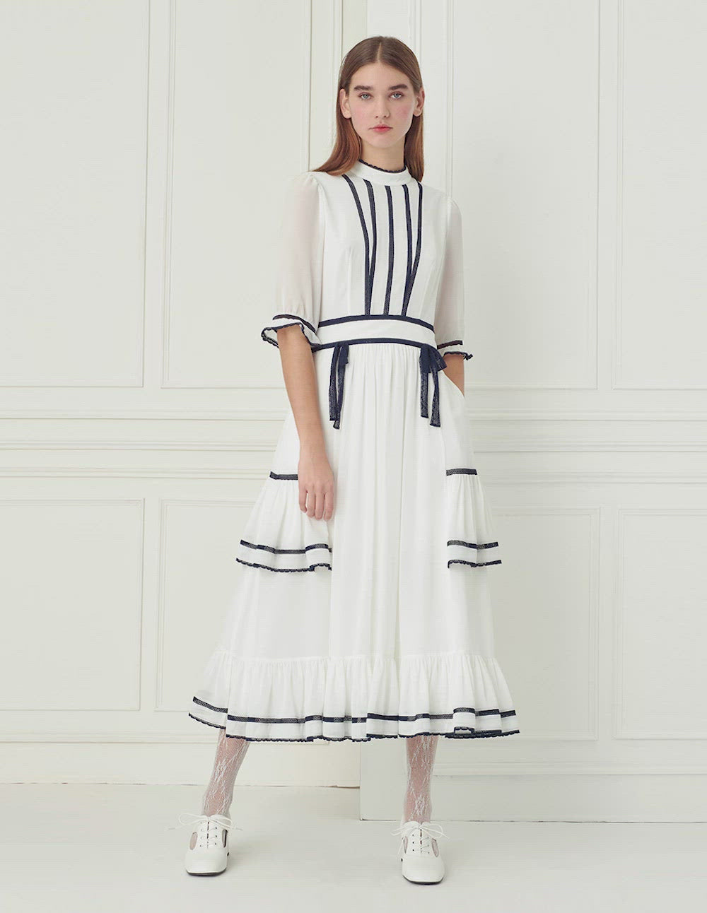 BORA AKSU Vintage-Textured Lace Dress