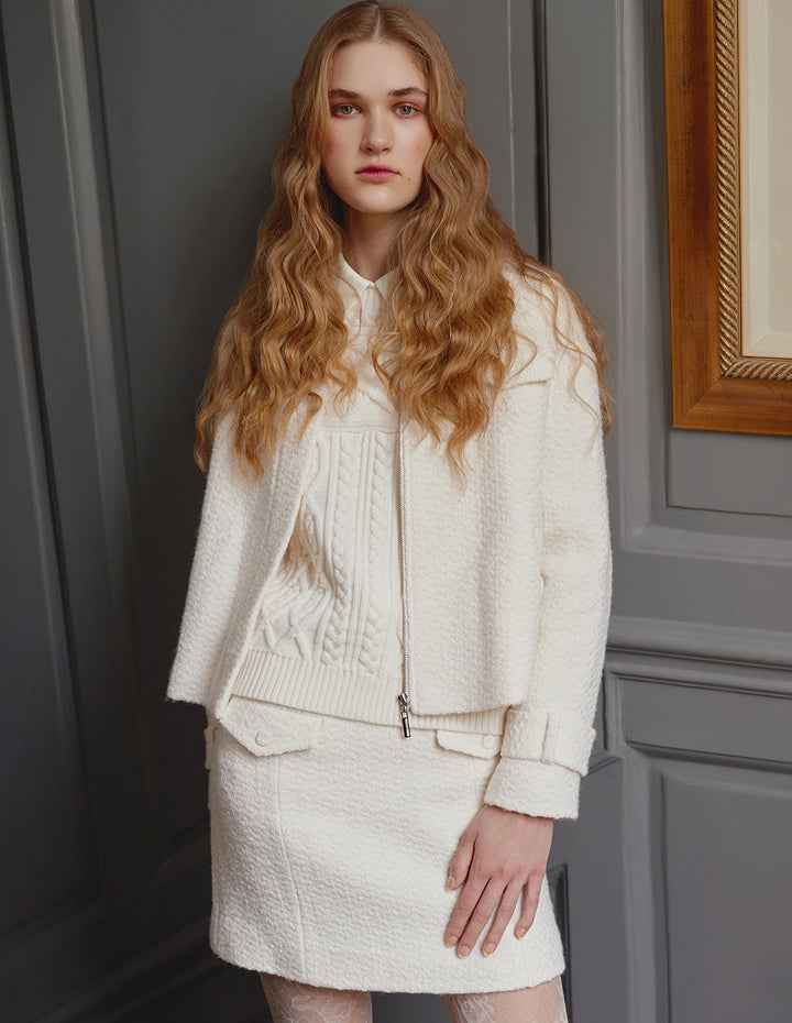 BORA AKSU Flap Pocket A-Line Mini Skirt