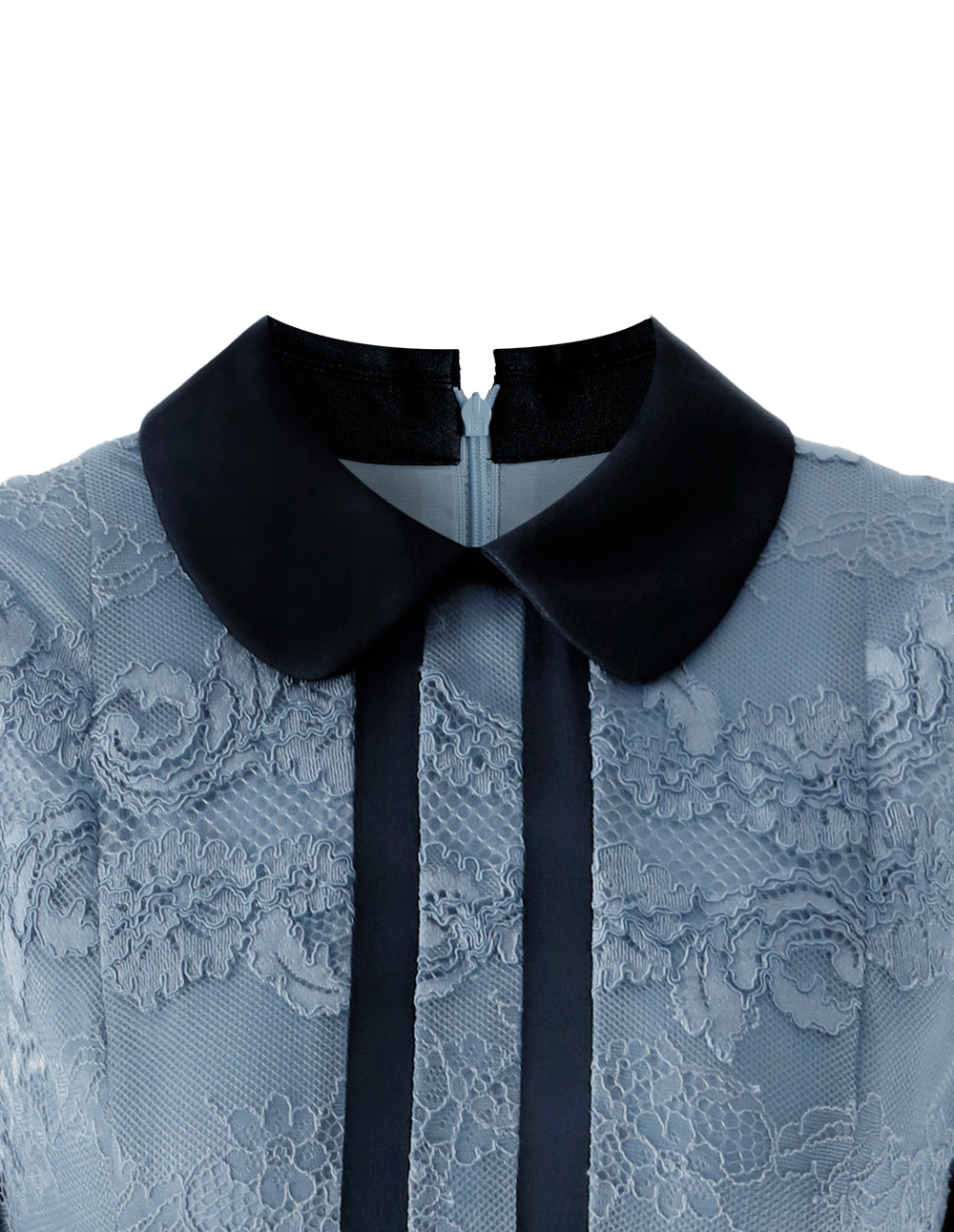 BORA AKSU Peter-Pan Collar Floral Lace Mini Mermaid Dress